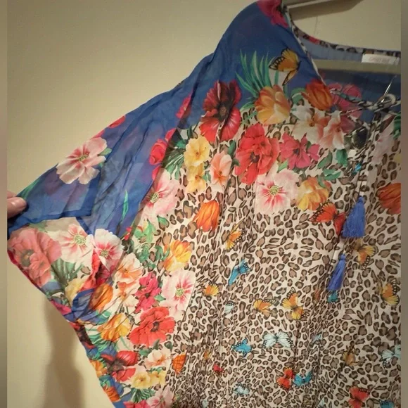 NWT Johnny Was Sz 2X Bella Lace-up Maxi Kaftan - Picture 3 of 10